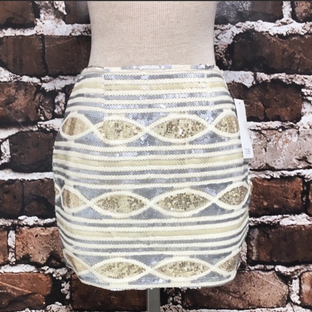 21) Tobi Aztec Sequin Mini Skirt